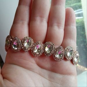 Rose Gold & Crystal Bracelet Formal Fancy Gem